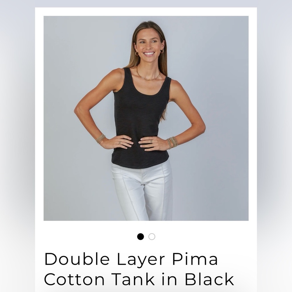 Erin Gray Double Layer Pima Cotton Black Tank Top